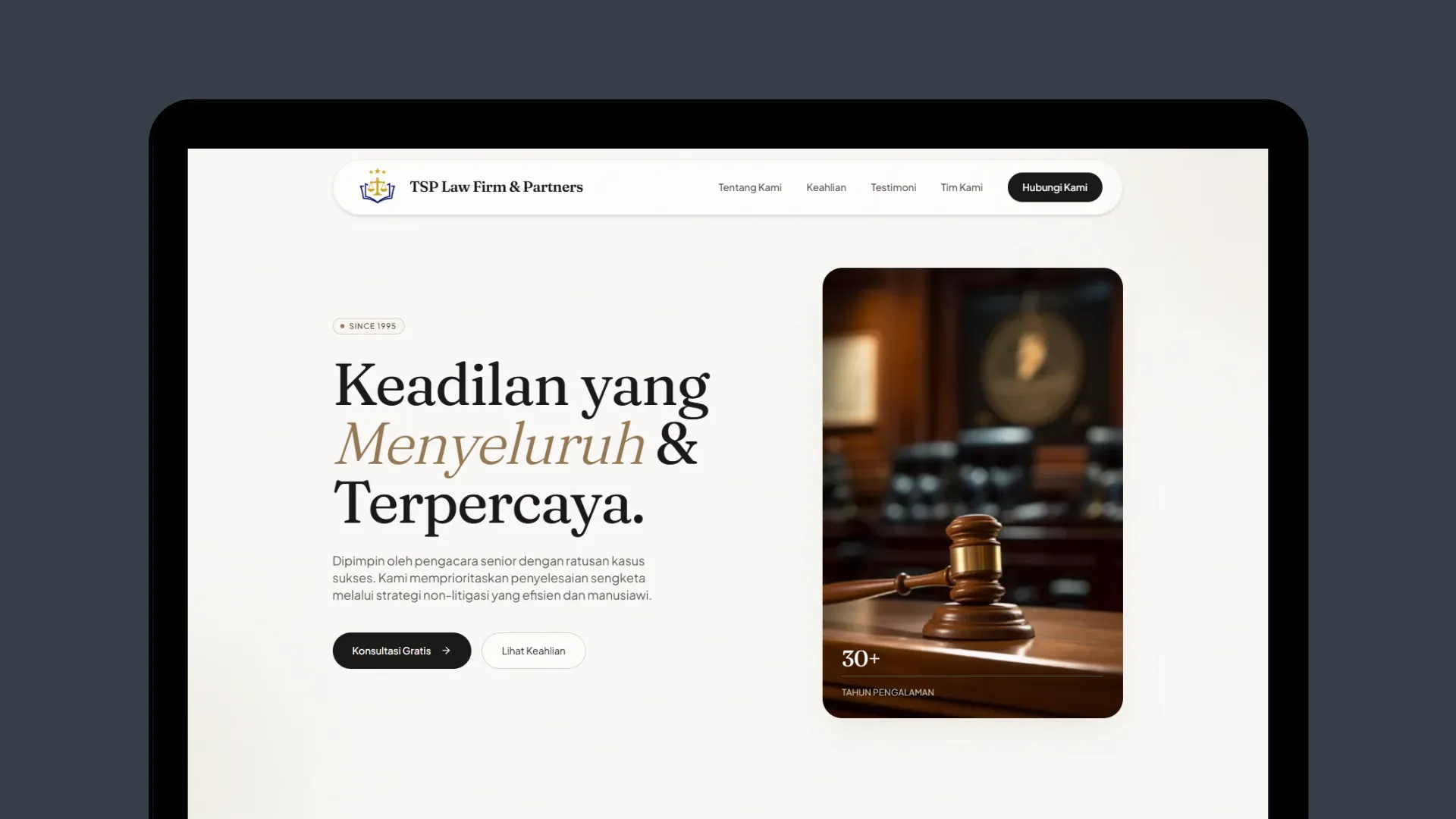 Tsp Law Firm & Partners - Company Profile website project oleh Ascend Web