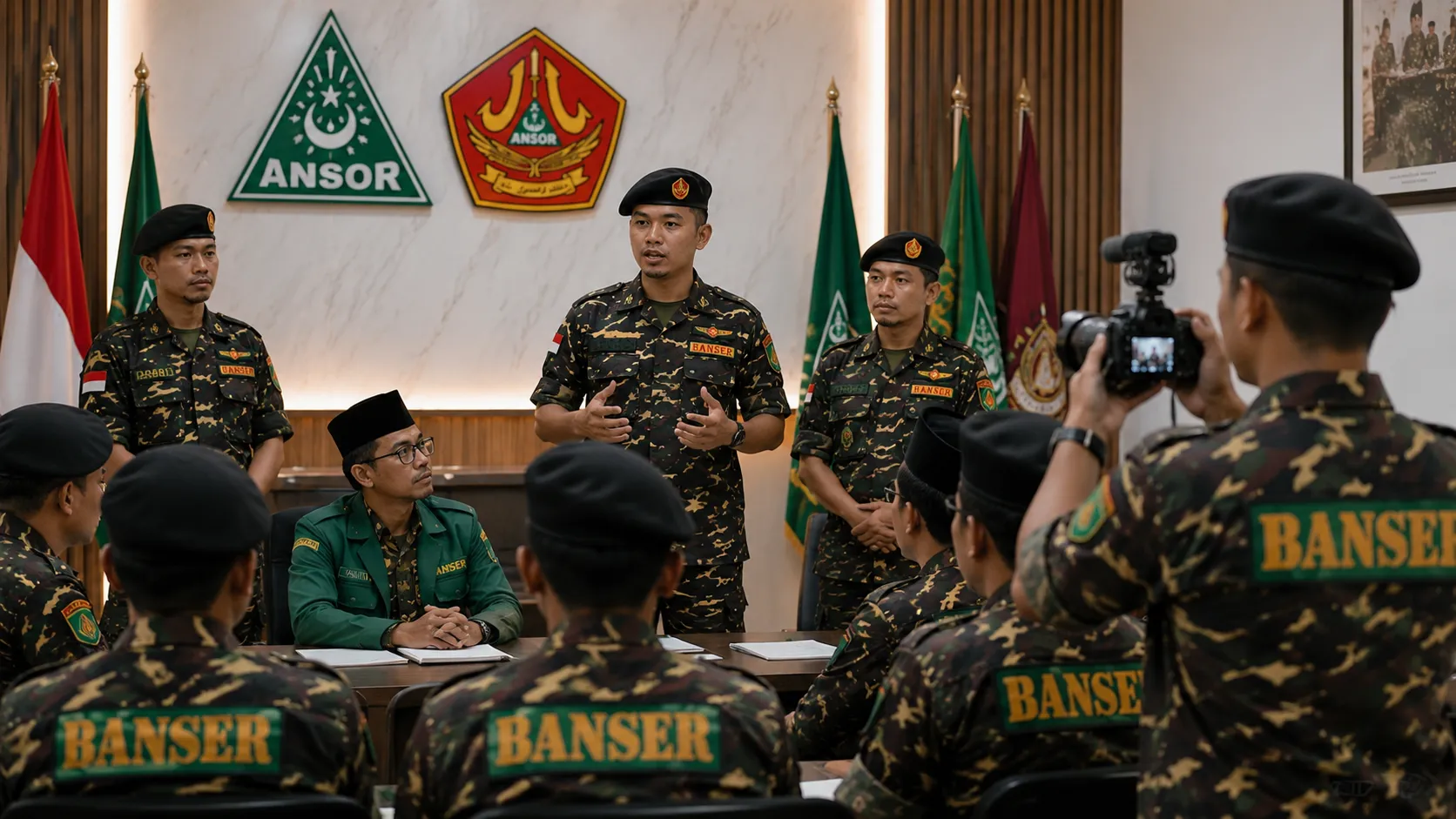 Briefing organisasi dan dokumentasi kegiatan Banser
