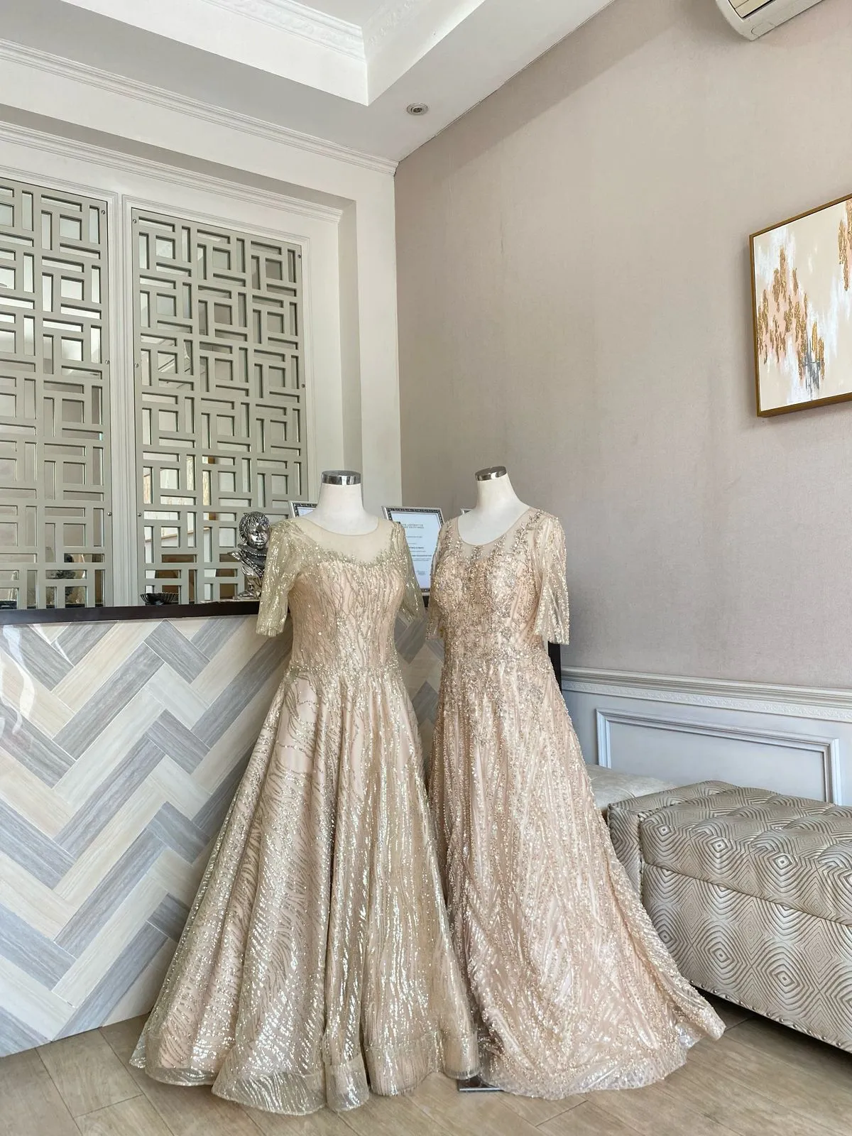 Champagne Shimmer Gown Duo