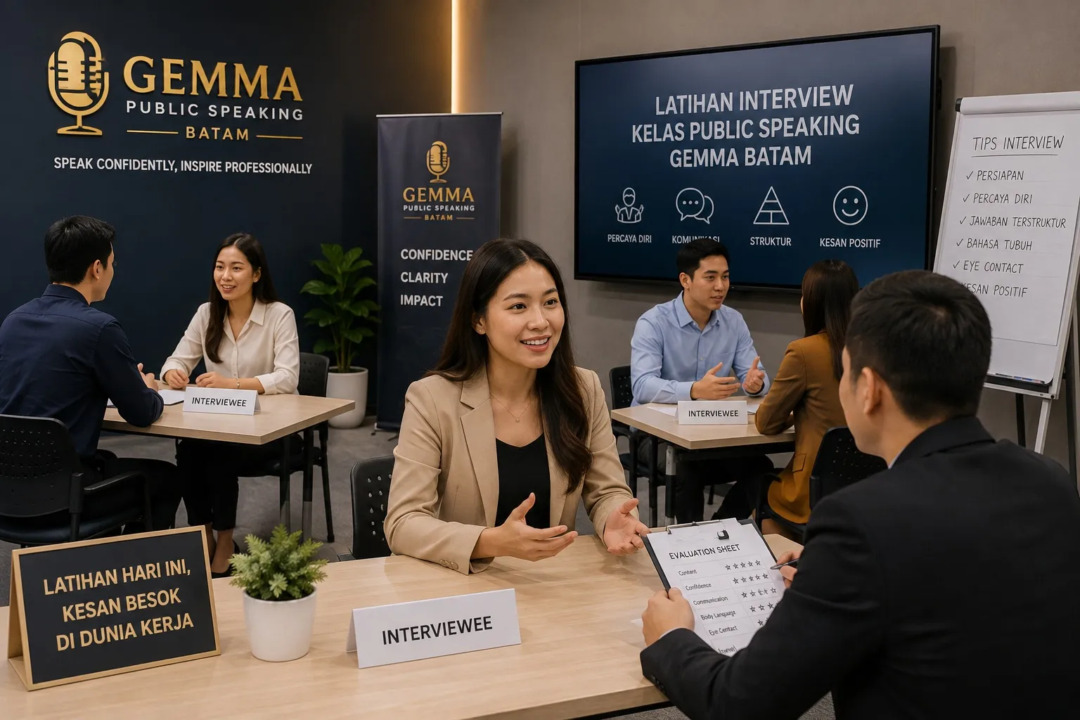 Simulasi interview dan sesi tanya jawab.