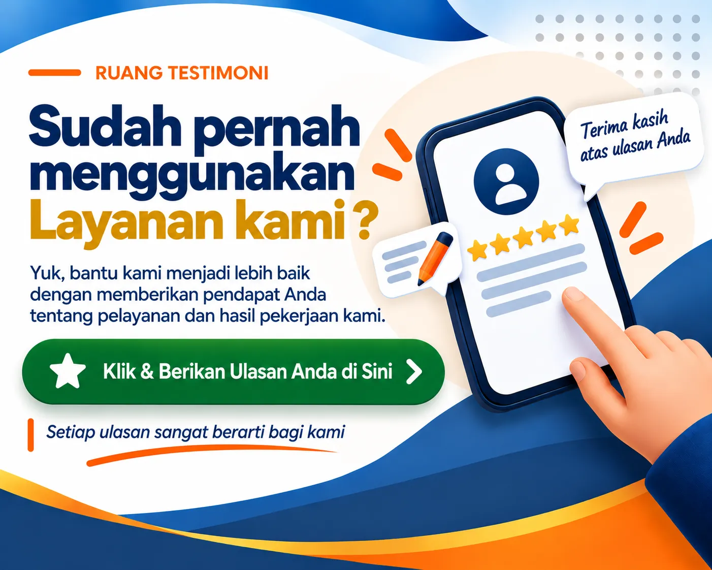 Testimoni pelanggan Sedot WC dan Limbah Singkawang