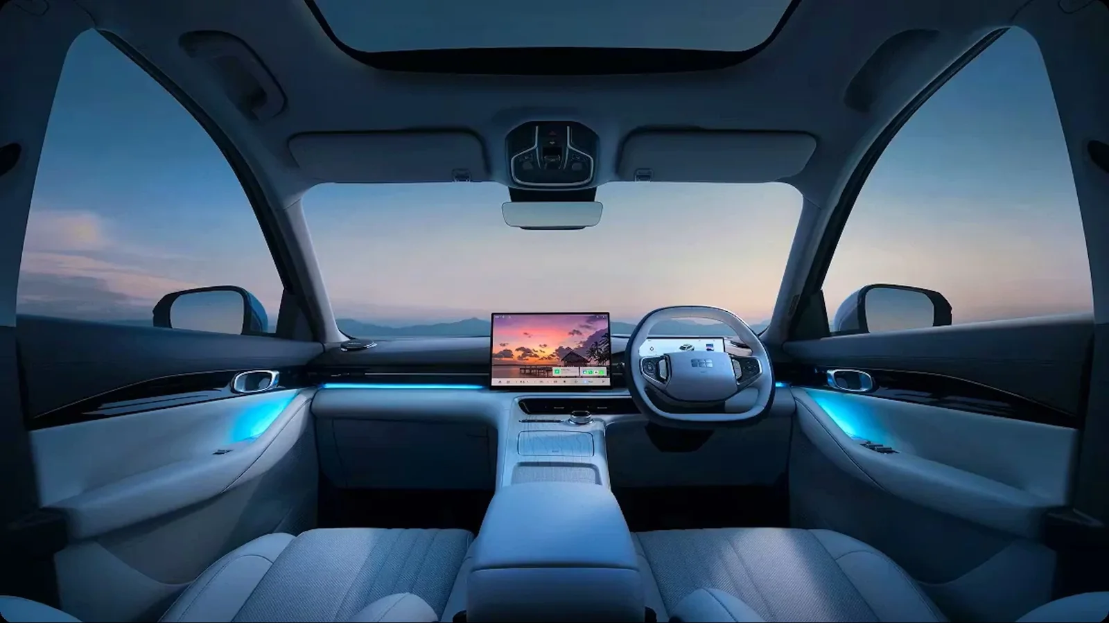 Geely Starray EM-i: Kabin dan layar sentral