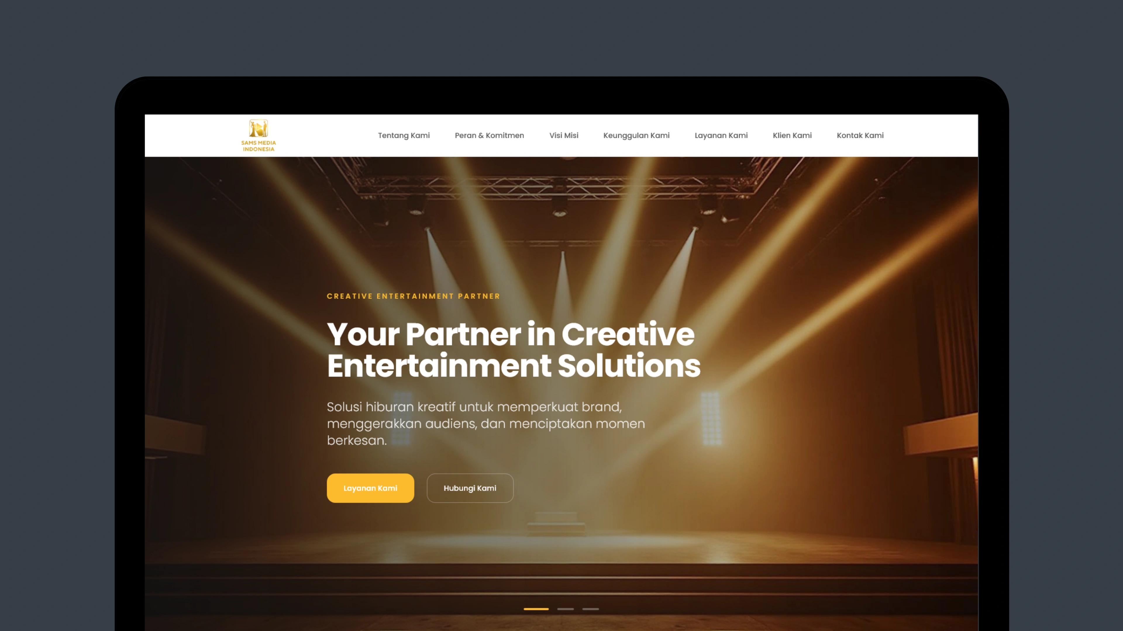 Sams media - Creative Entertainment Solution website project oleh Ascend Web