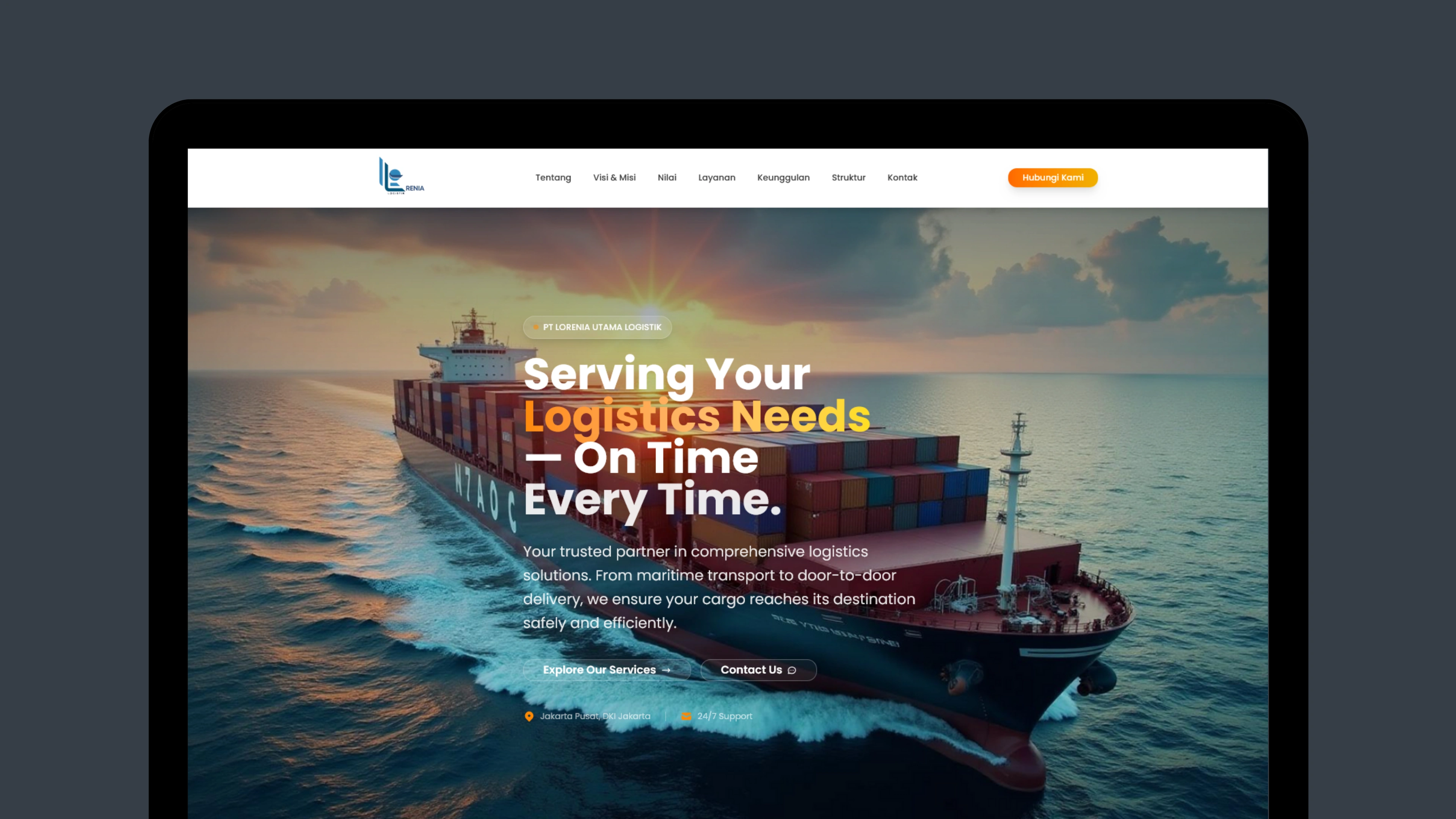 Lorenia Logistik - Company Profile website project oleh Ascend Web