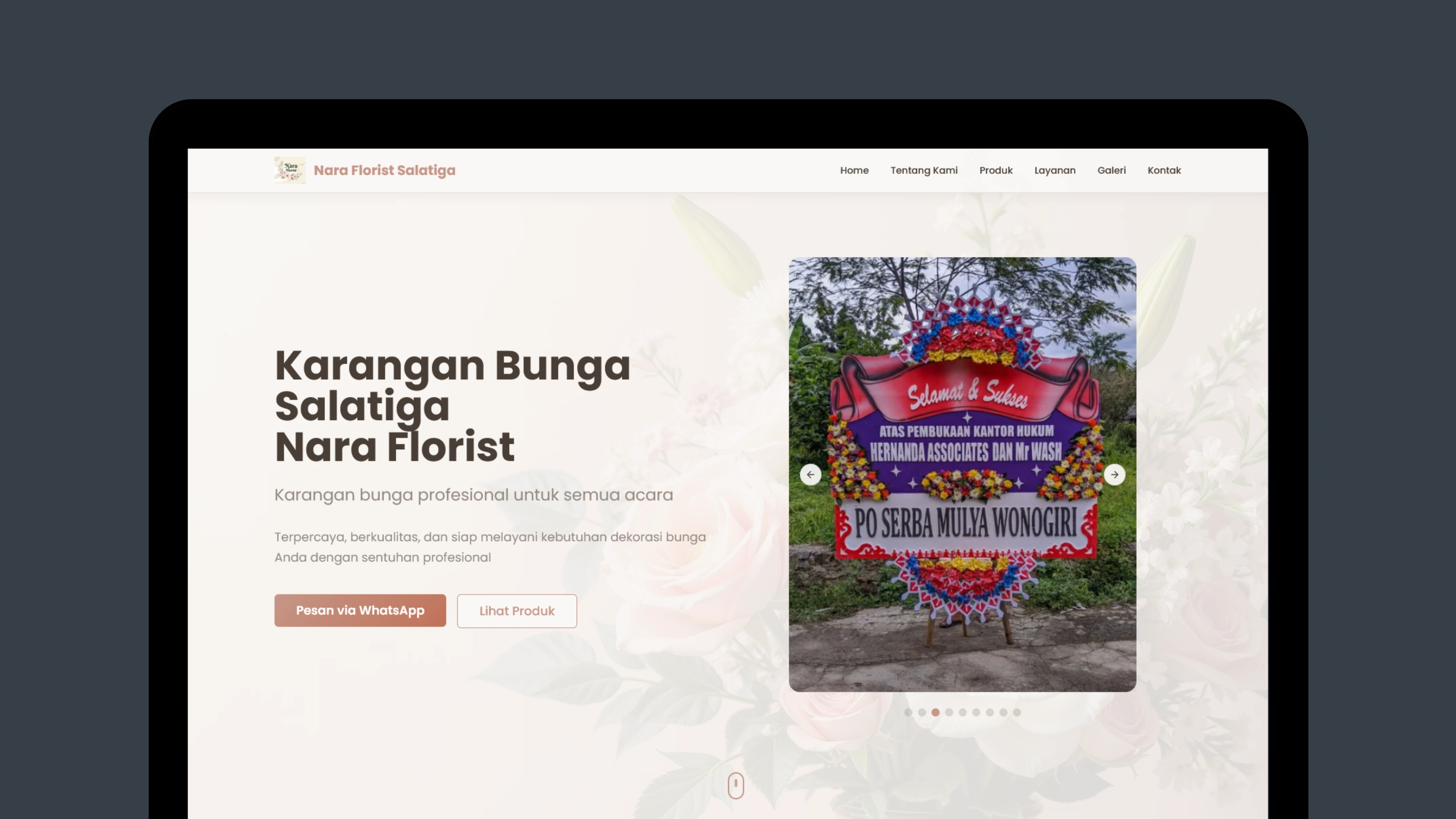 Nara Florist - Company Profile website project oleh Ascend Web