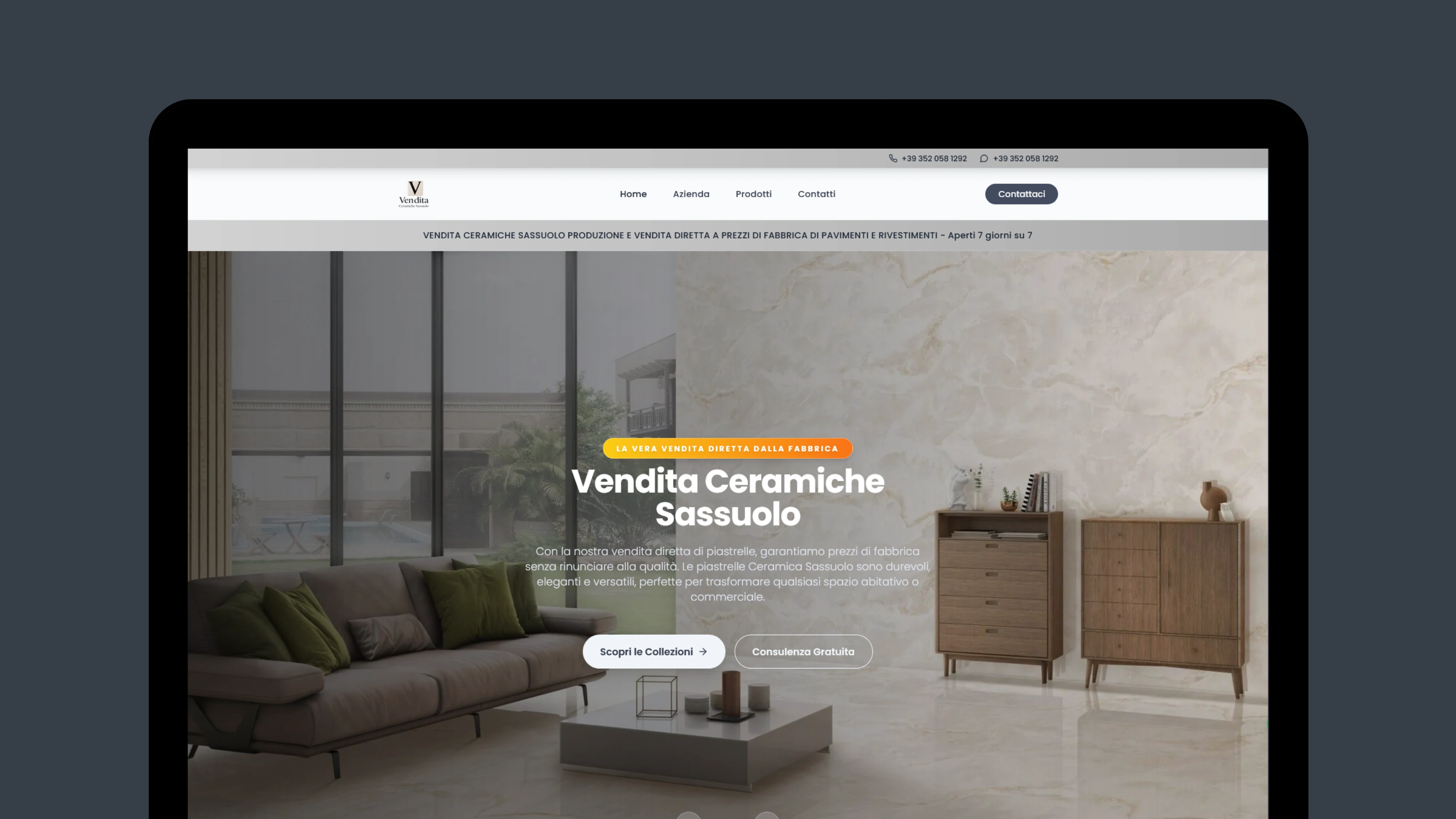 Vendita Ceramicha - E-Katalog Profile website project oleh Ascend Web